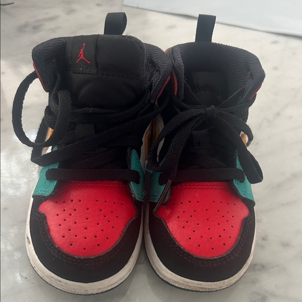 2018 Nike Air Jordan 1 Mid Multi Color Retro Youth Kids 7c - Picture 13 of 13
